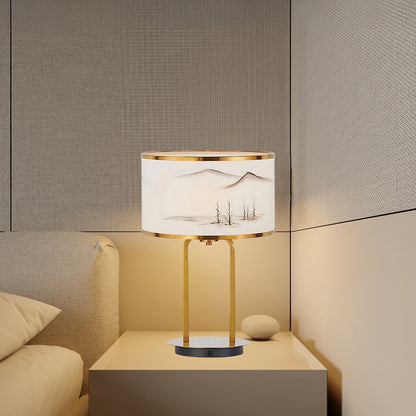 Landscape Painting Minimalist Metal Table Lamp