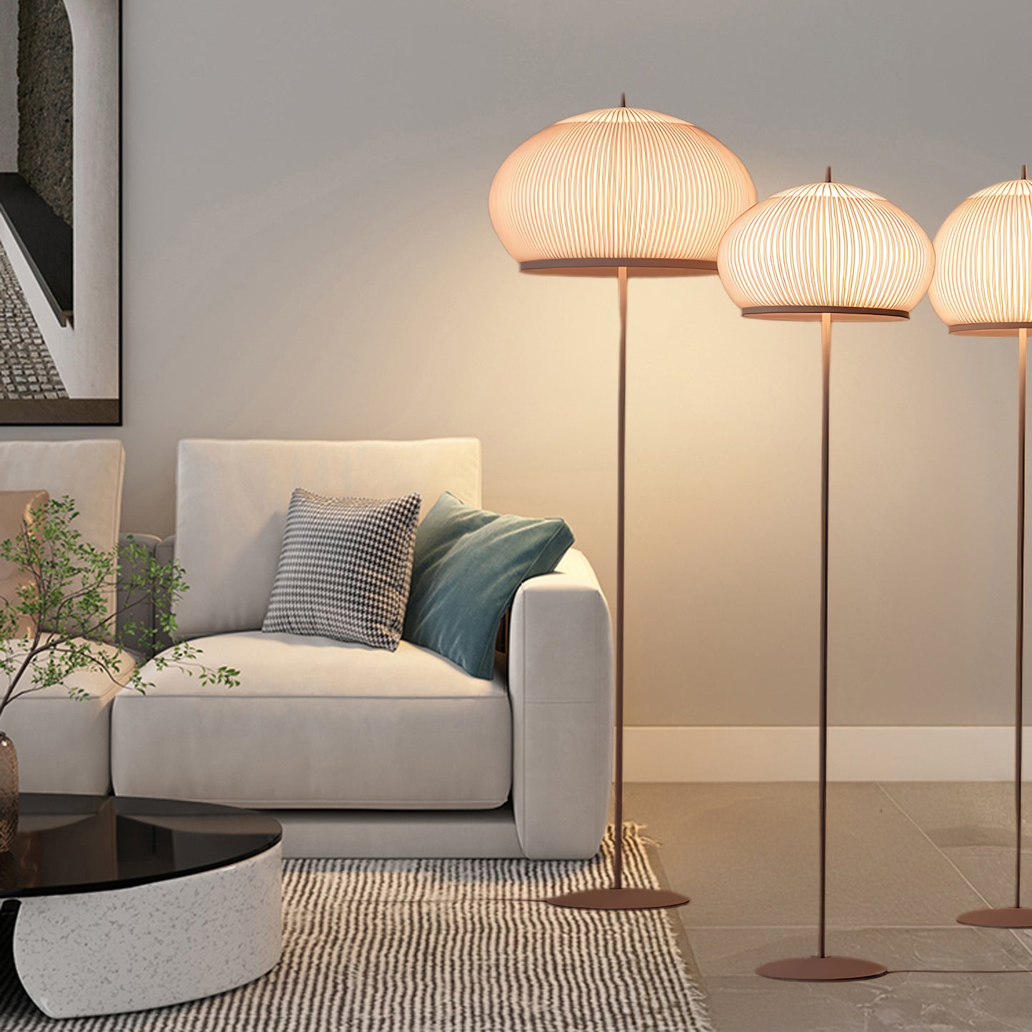 Lantern Knit Traditional Steel Floor Lamp