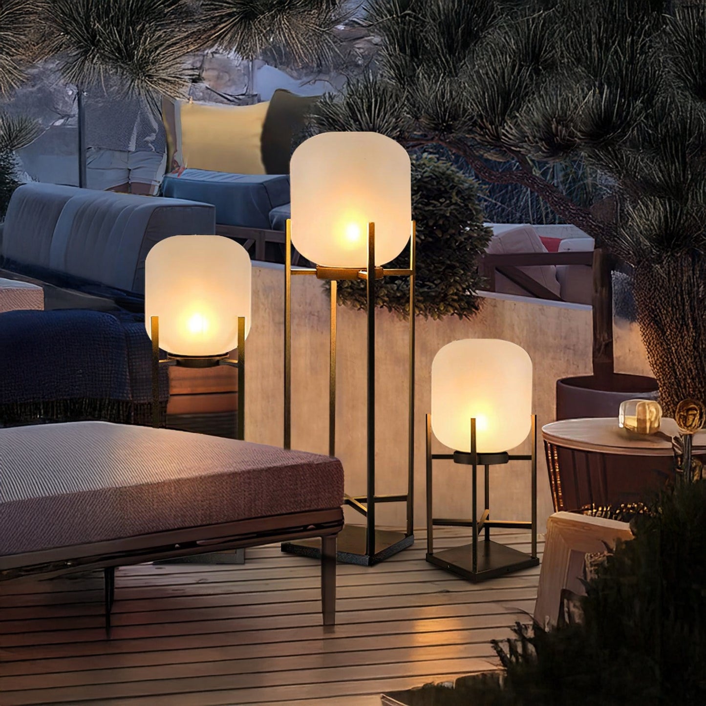 Lantern Outdoor Luxury Crystal Floor Lamp