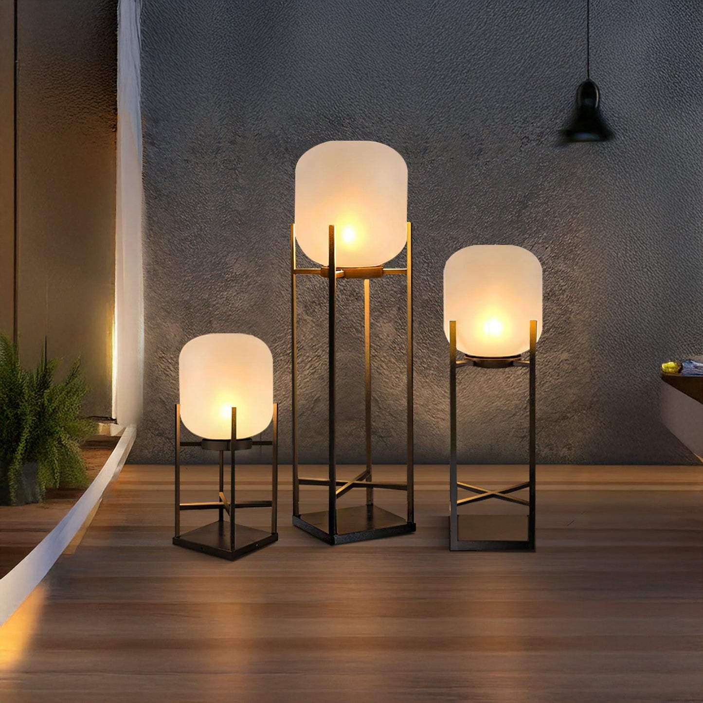 Lantern Outdoor Luxury Crystal Floor Lamp