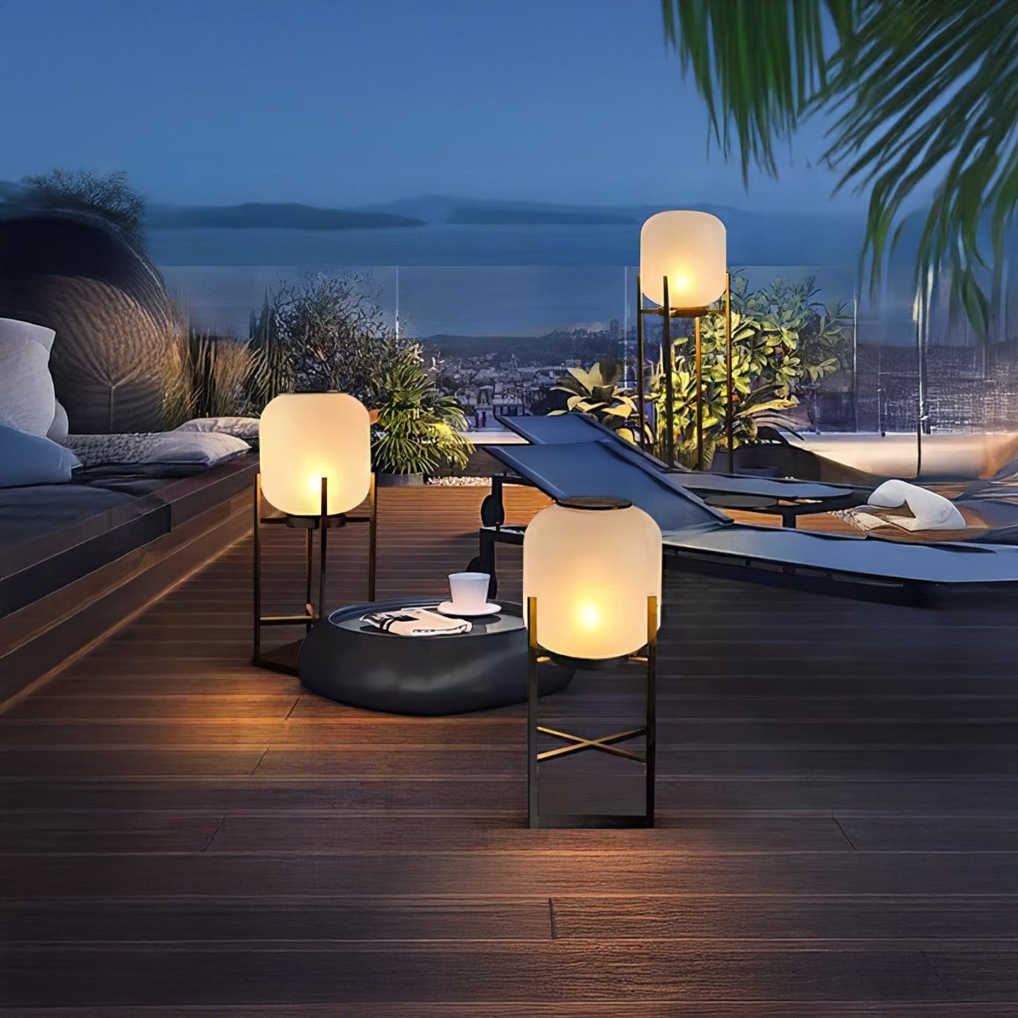 Lantern Outdoor Luxury Crystal Floor Lamp