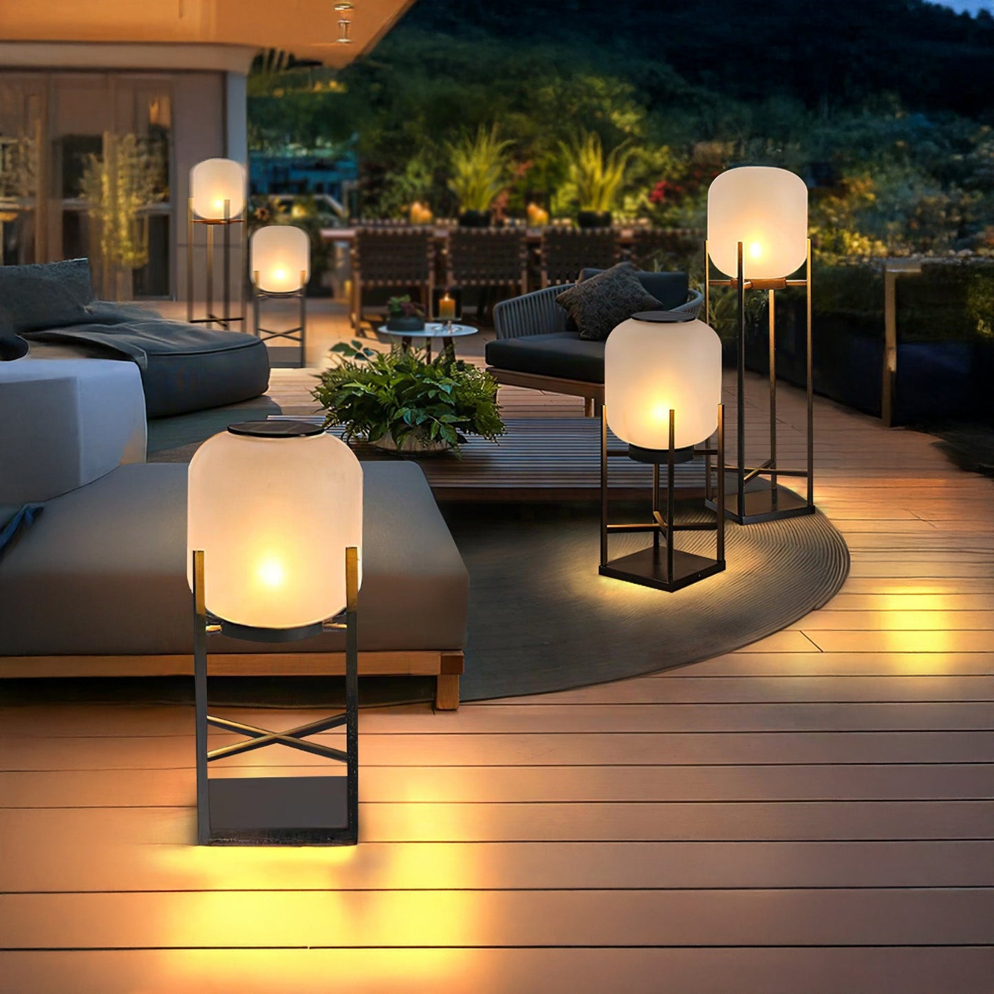 Lantern Outdoor Luxury Crystal Floor Lamp