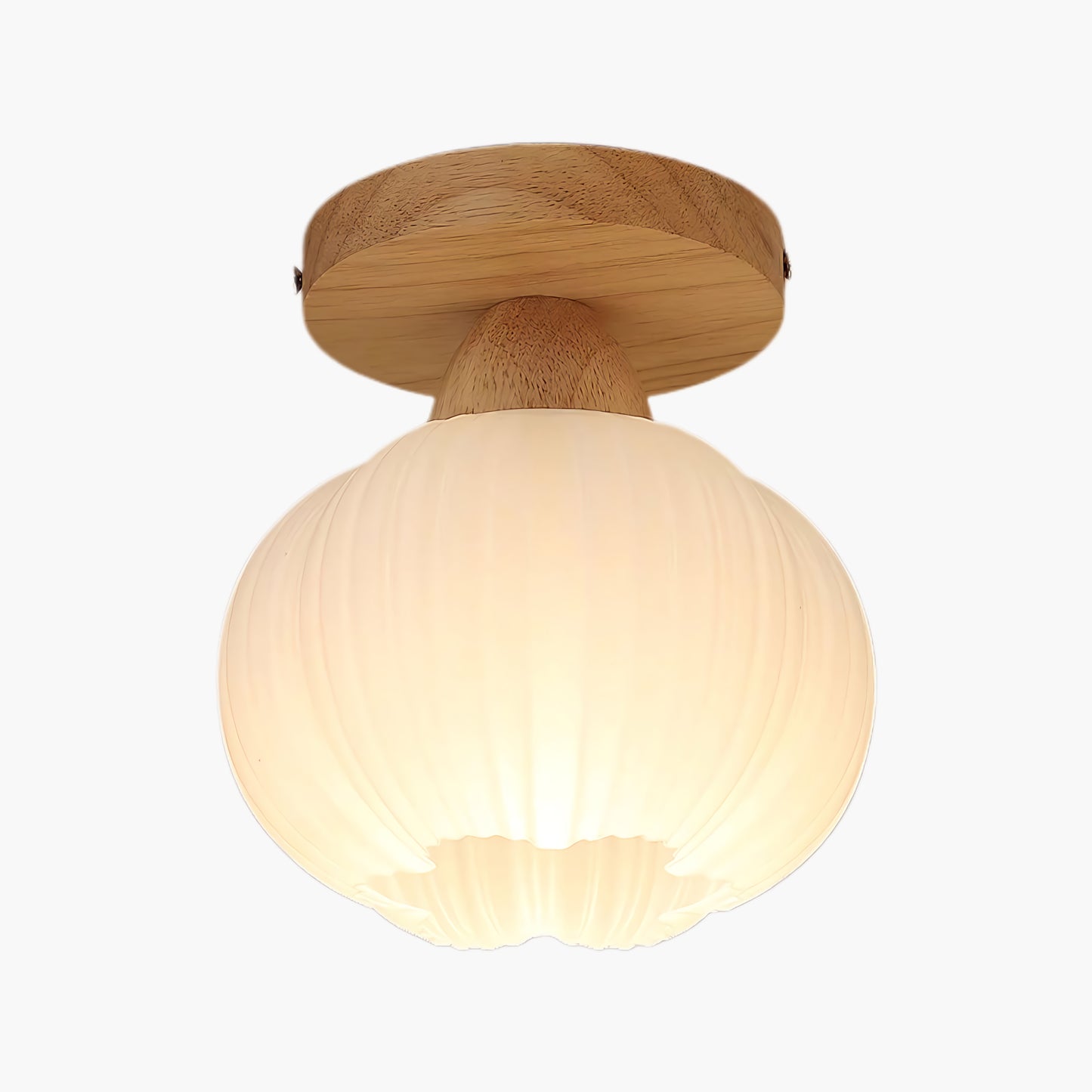 Large Flower Bag Art Deco Wood Ceiling Lamp