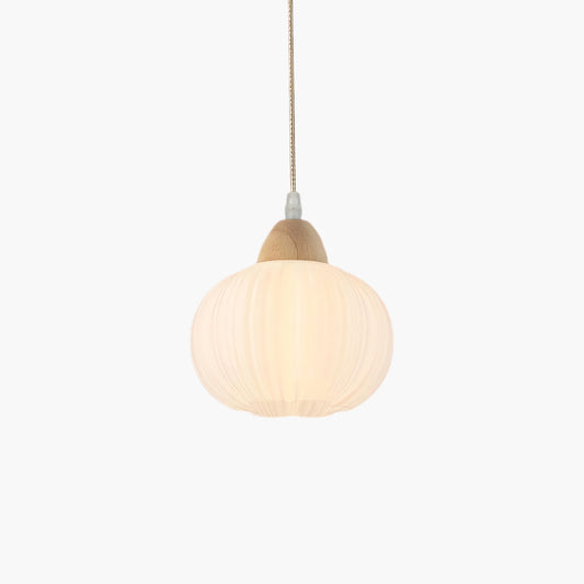 Large Flower Bag Modern Wood Pendant Lamp