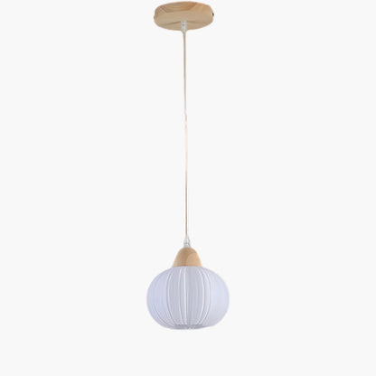 Large Flower Bag Modern Wood Pendant Lamp