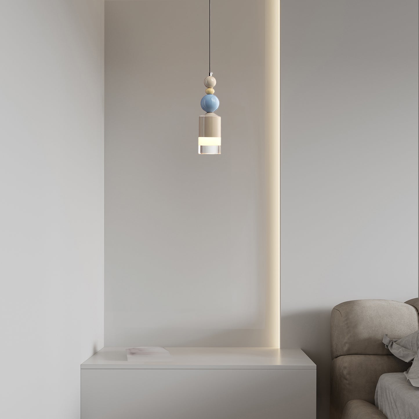 Lariat Scandinavian Crystal Pendant Lamp