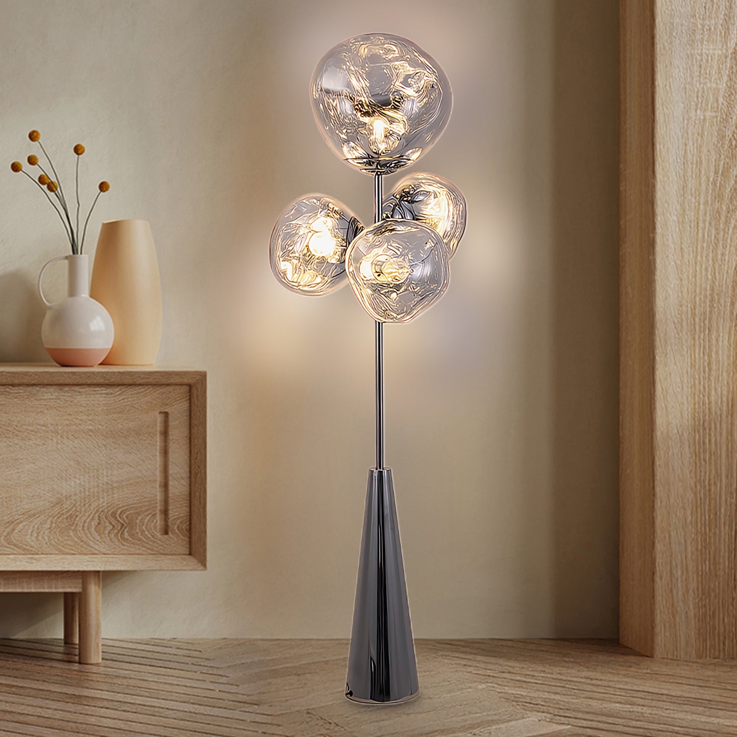 Lava Column Eclectic Crystal Floor Lamp