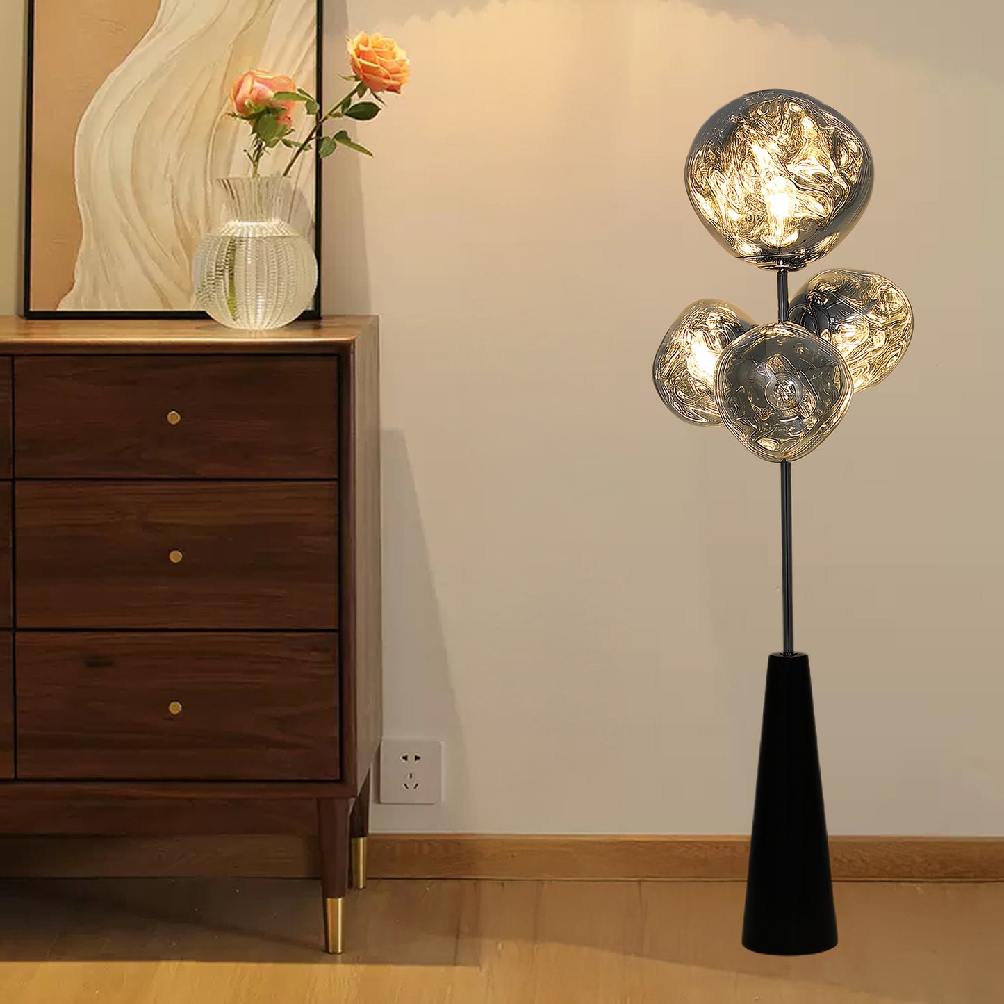 Lava Column Eclectic Crystal Floor Lamp