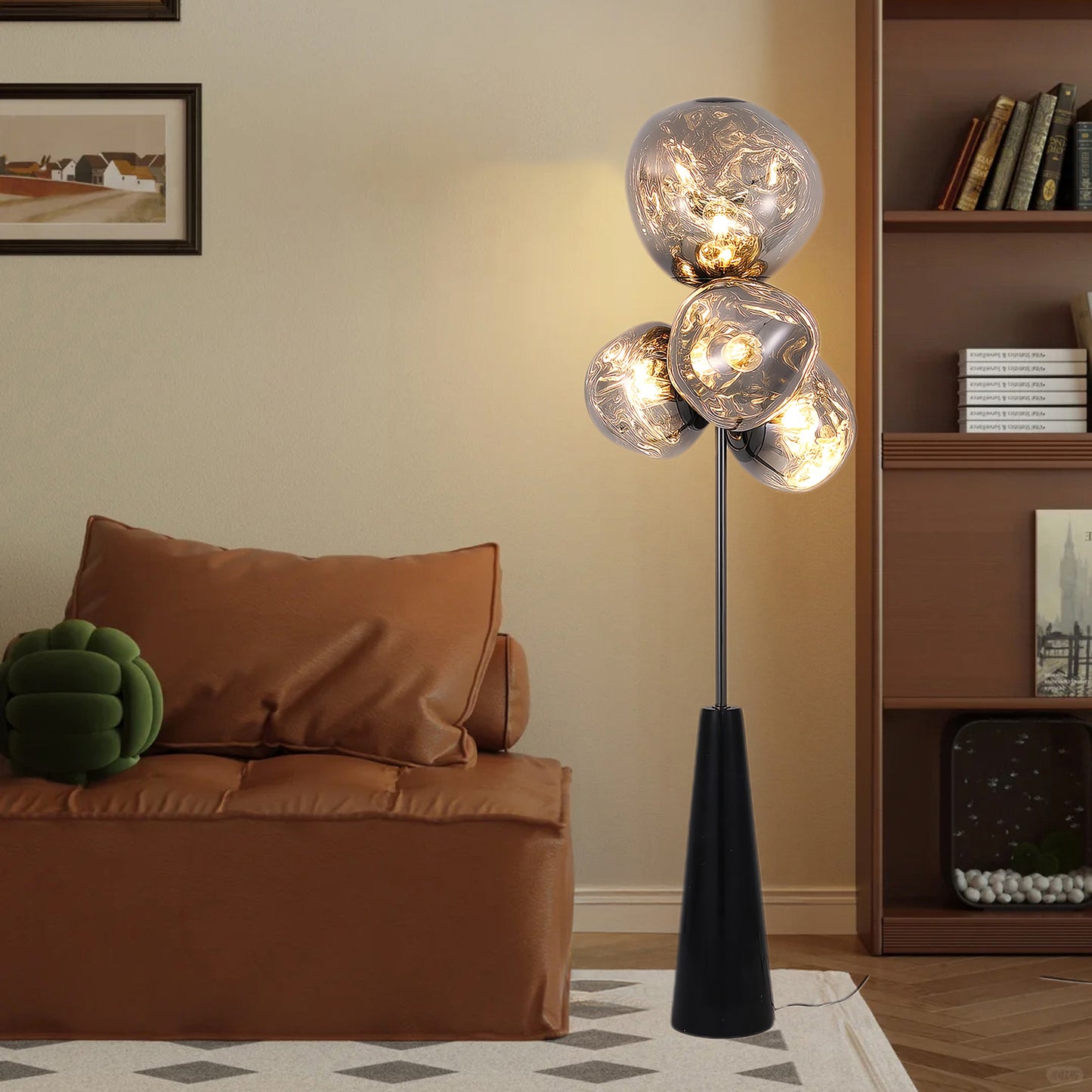 Lava Column Eclectic Crystal Floor Lamp