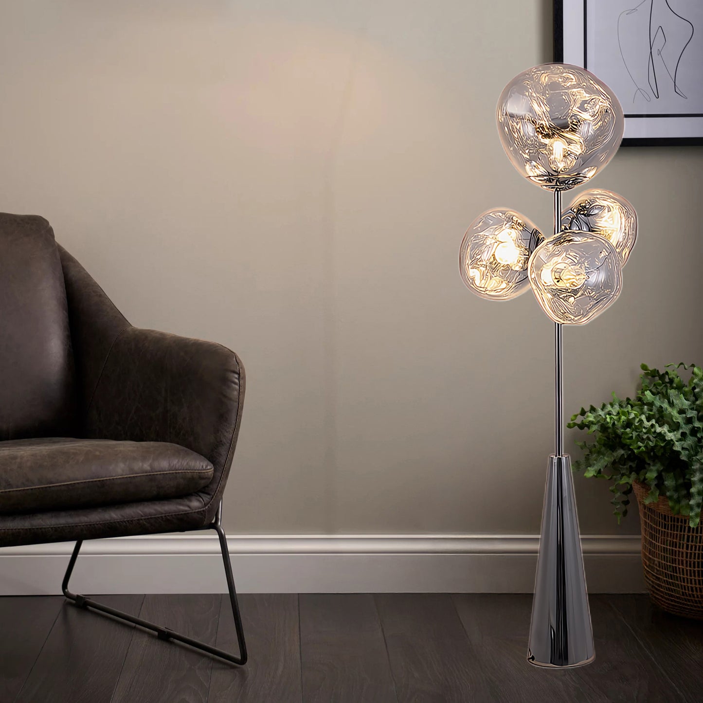 Lava Column Eclectic Crystal Floor Lamp