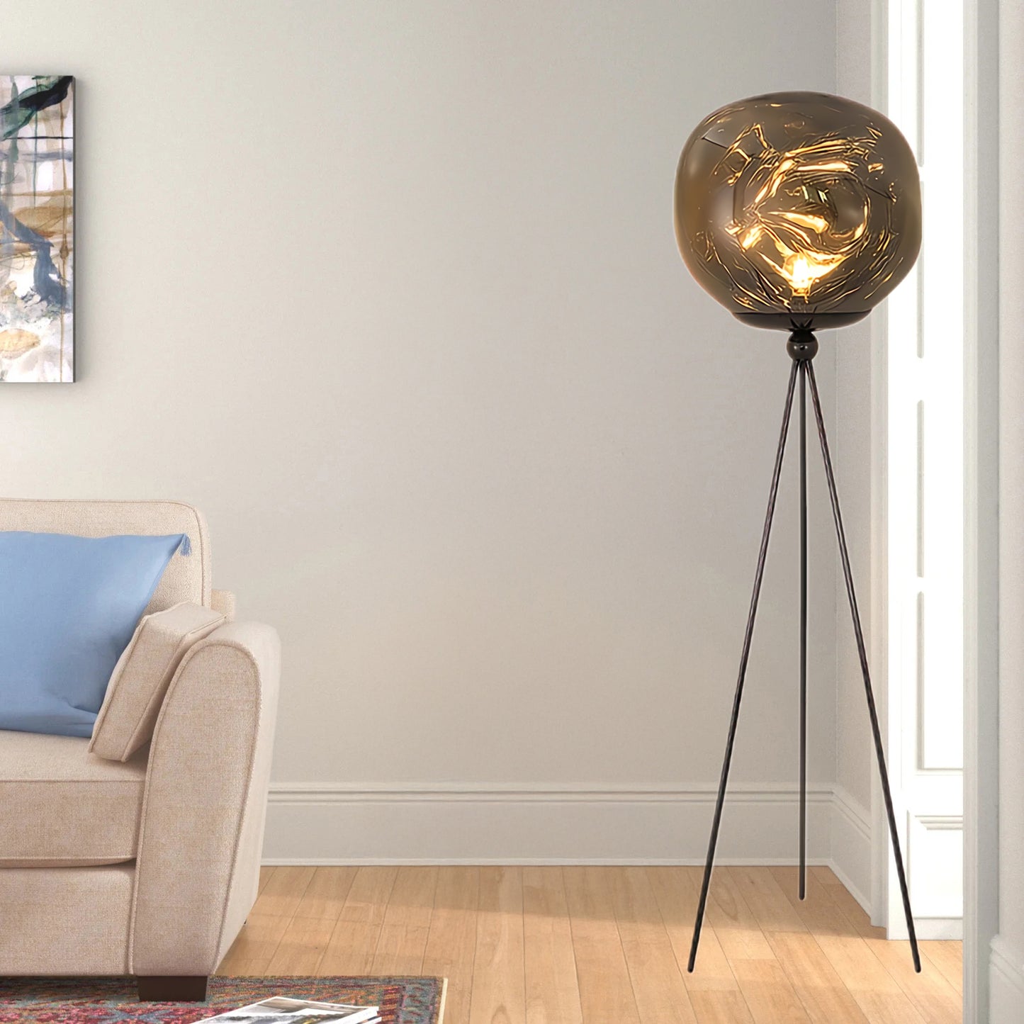 Lava Tripod Rock Eclectic Crystal Floor Lamp