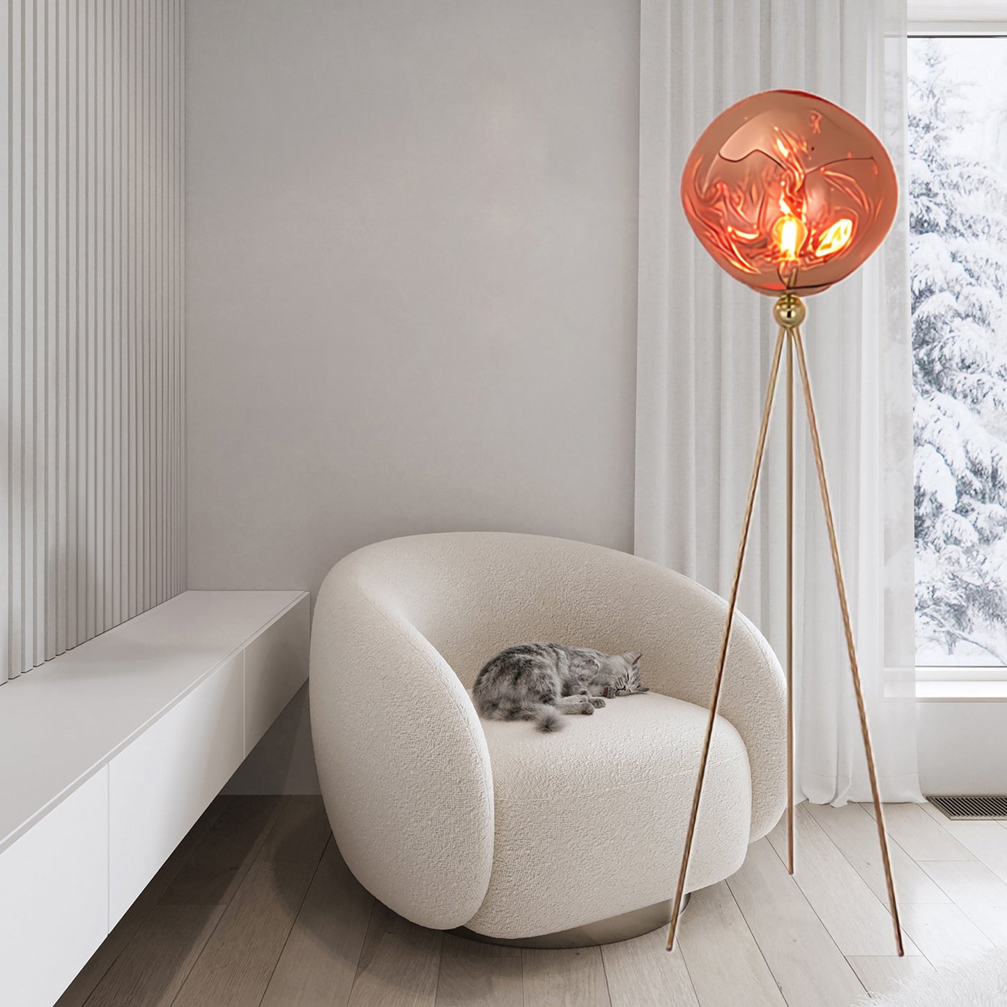 Lava Tripod Rock Eclectic Crystal Floor Lamp