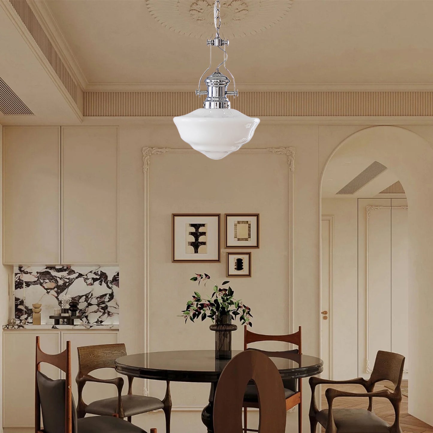 Lavagna Schoolhouse Modern Crystal Pendant Light