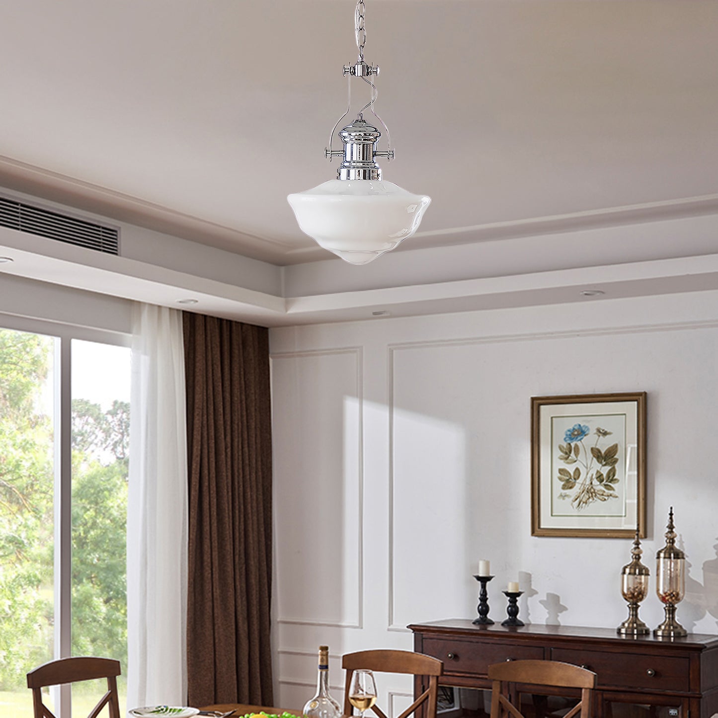 Lavagna Schoolhouse Modern Crystal Pendant Light