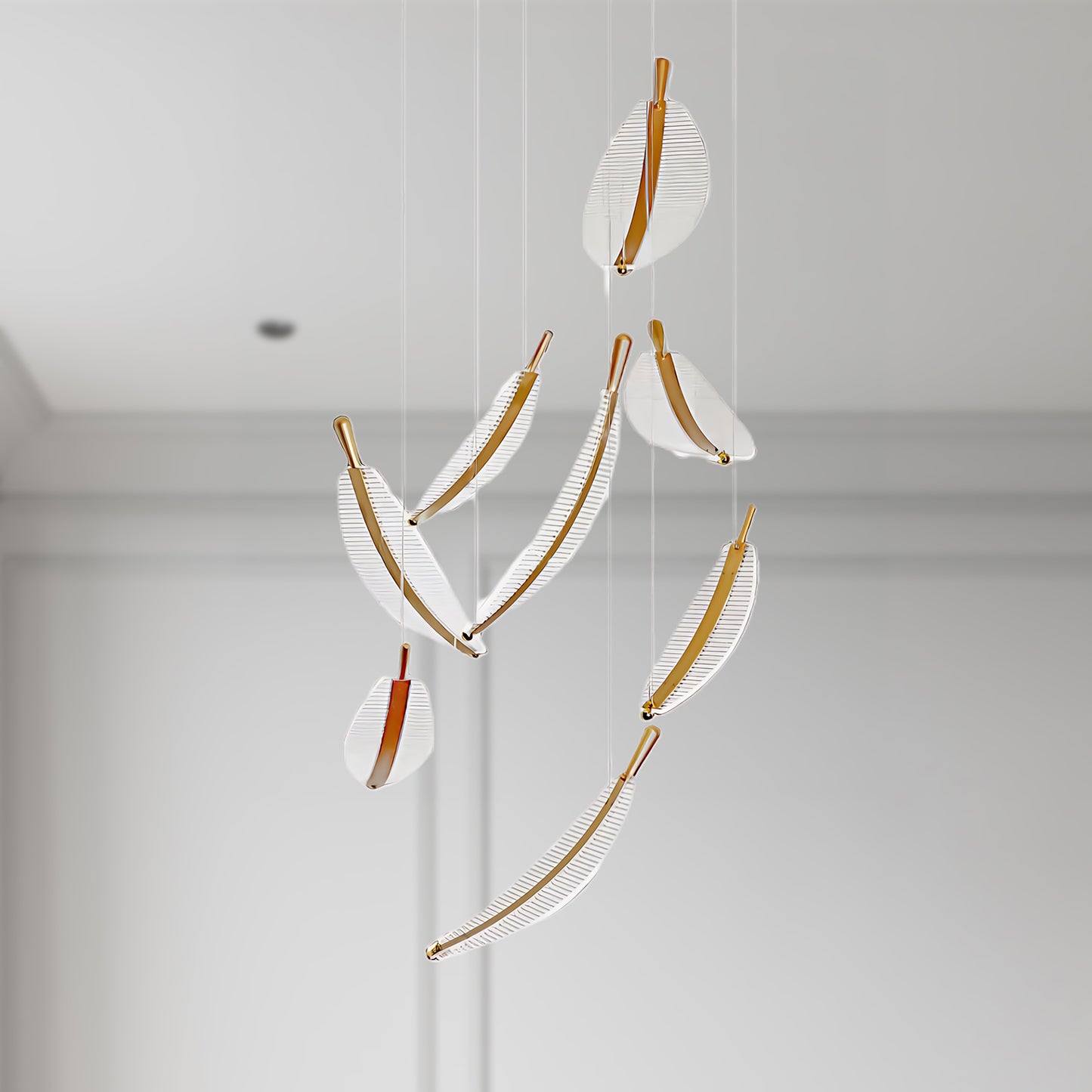 Leaf LED Eclectic Metal Chandelier