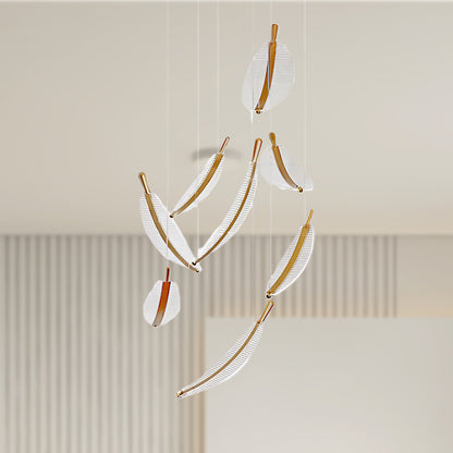 Leaf LED Eclectic Metal Chandelier