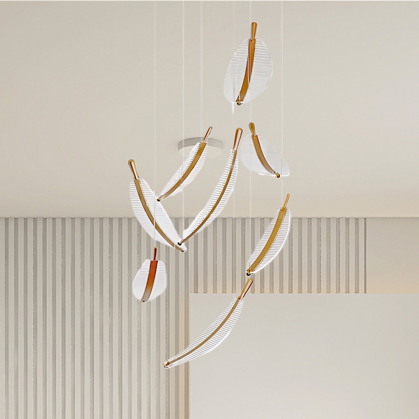 Leaf LED Eclectic Metal Chandelier