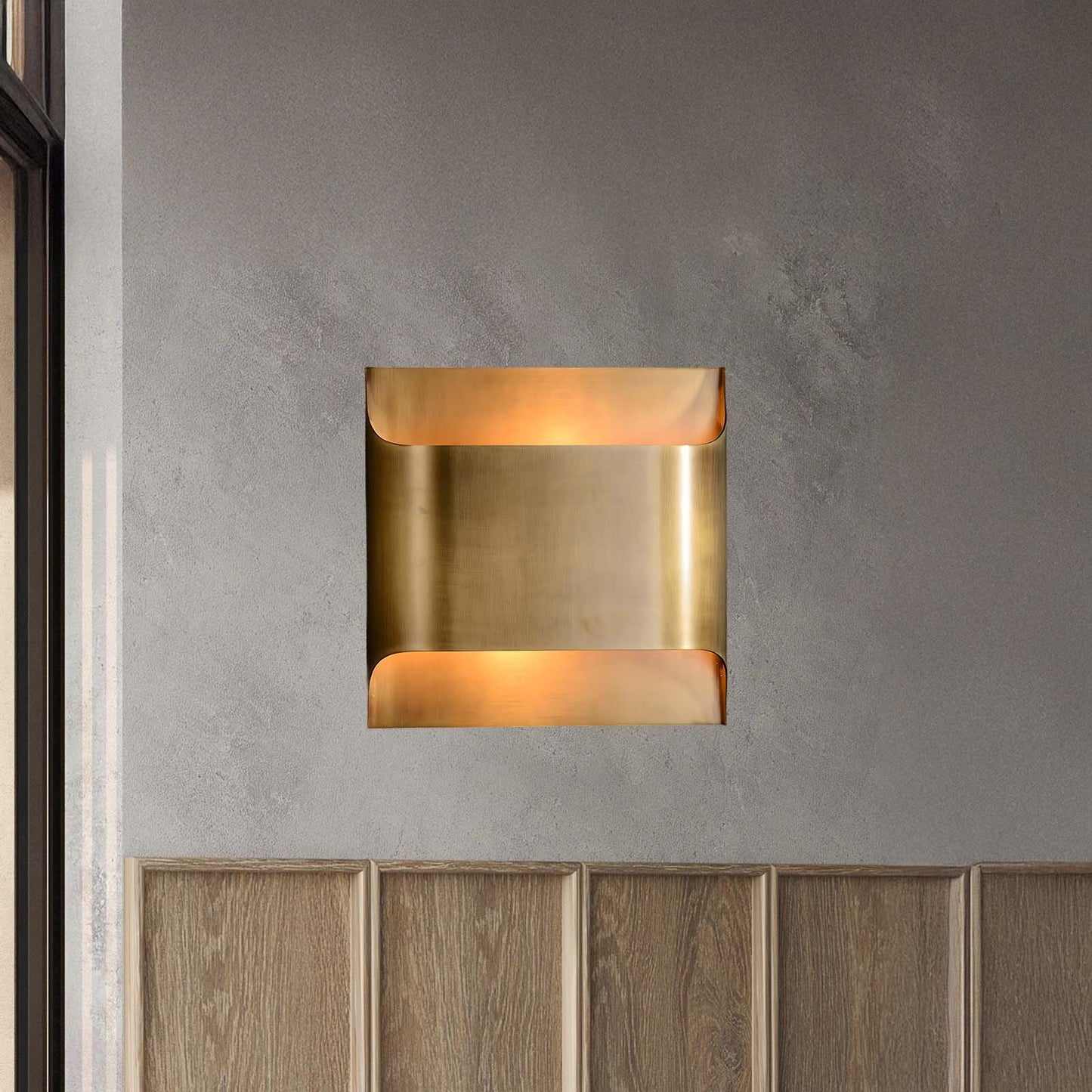 Leclerc Art Deco Brass Wall Lamp