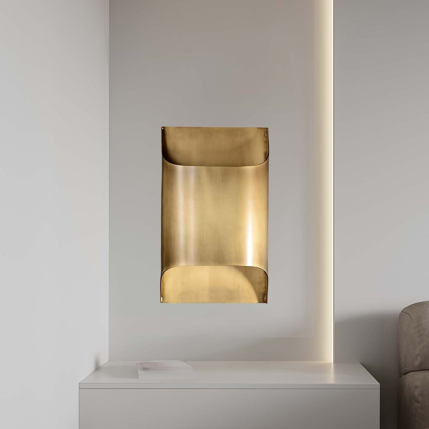 Leclerc Art Deco Brass Wall Lamp