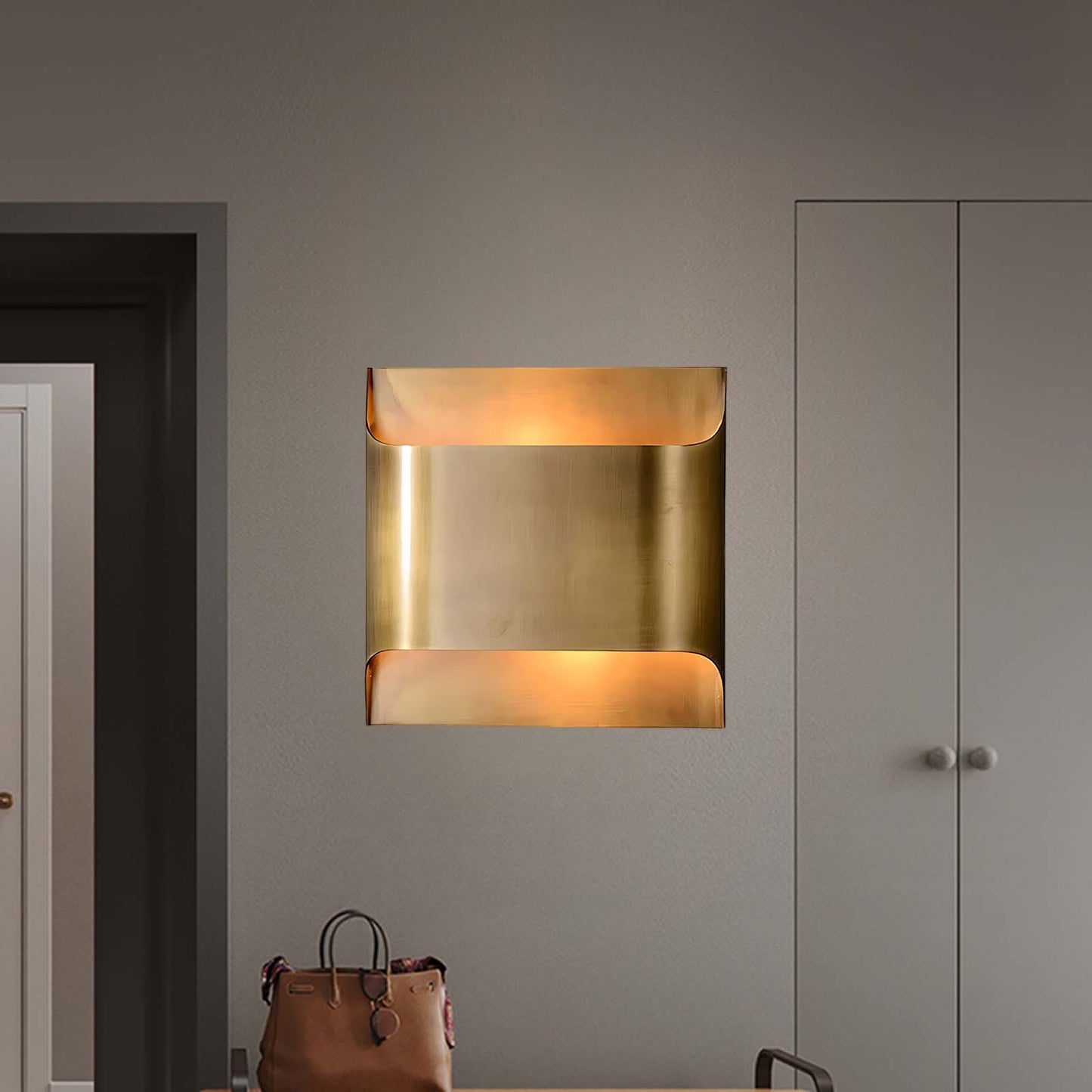 Leclerc Art Deco Brass Wall Lamp