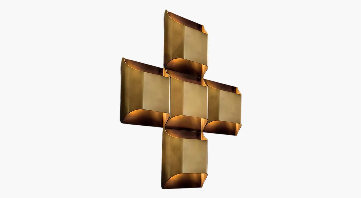 Leclerc Art Deco Brass Wall Lamp