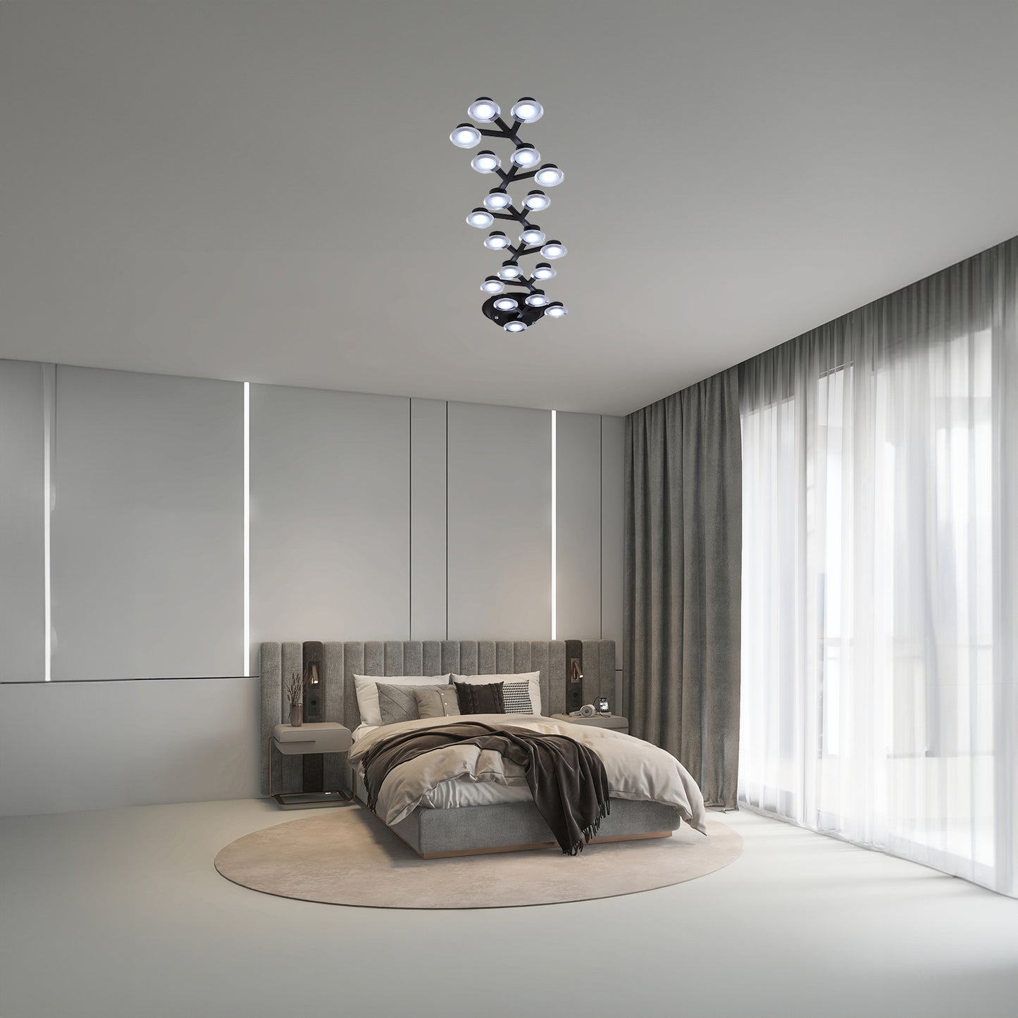 LED Net Eclectic Metal Ceiling Lamp