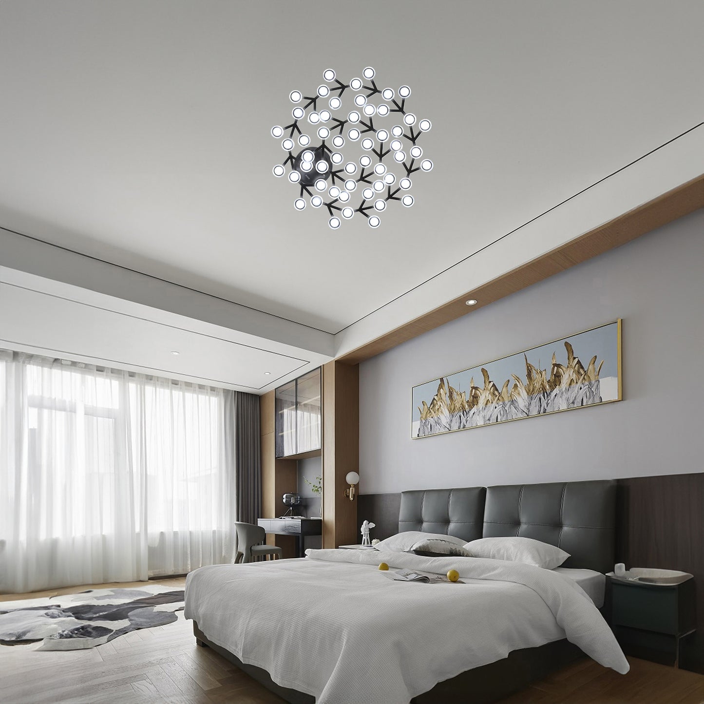 LED Net Eclectic Metal Ceiling Lamp