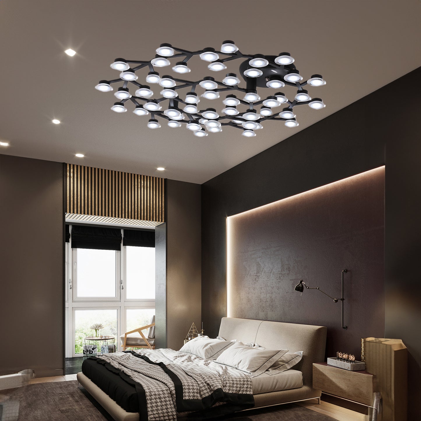 LED Net Eclectic Metal Ceiling Lamp