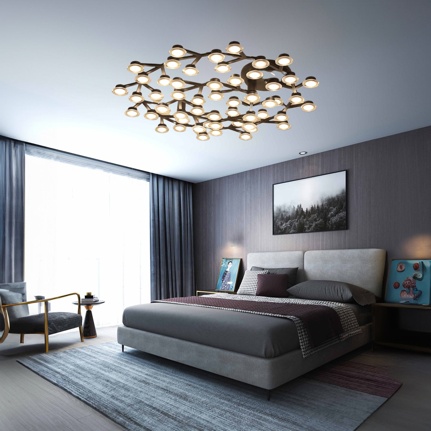 LED Net Eclectic Metal Ceiling Lamp