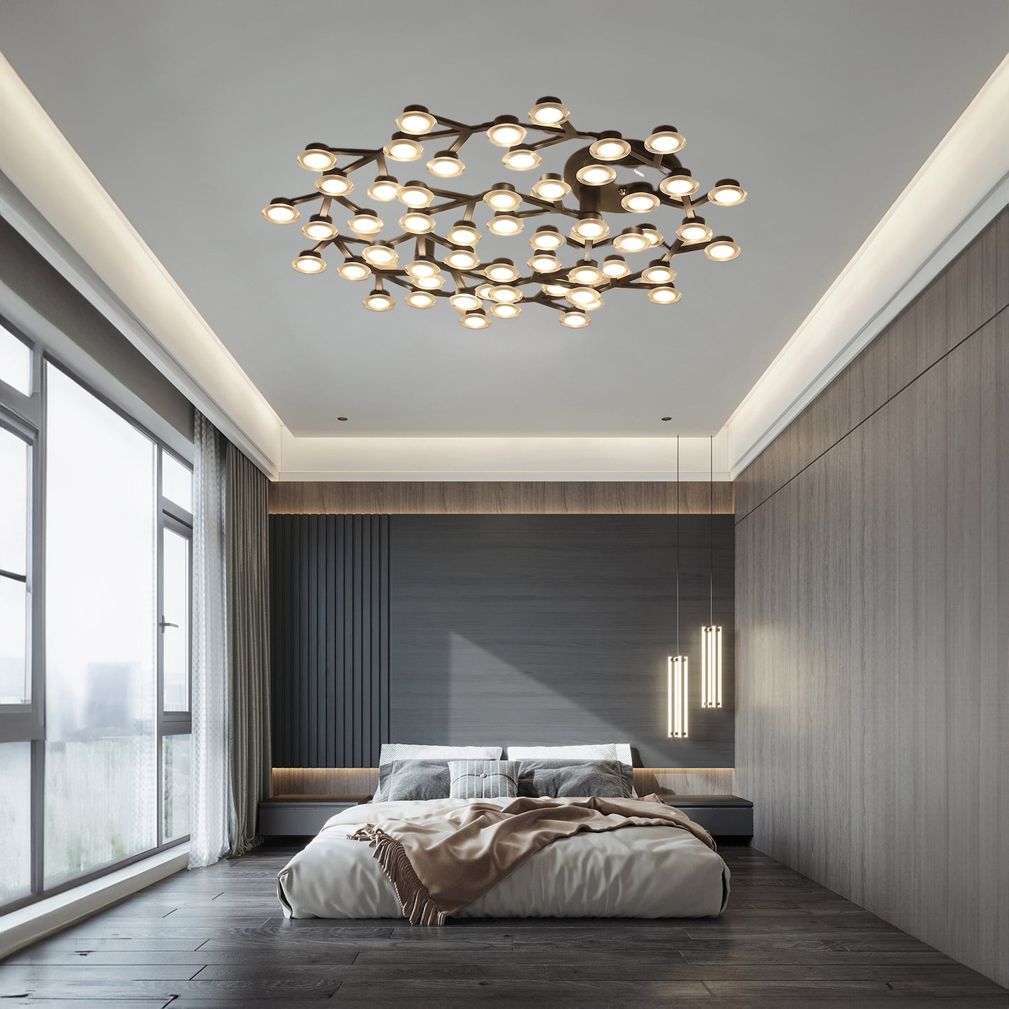 LED Net Eclectic Metal Ceiling Lamp