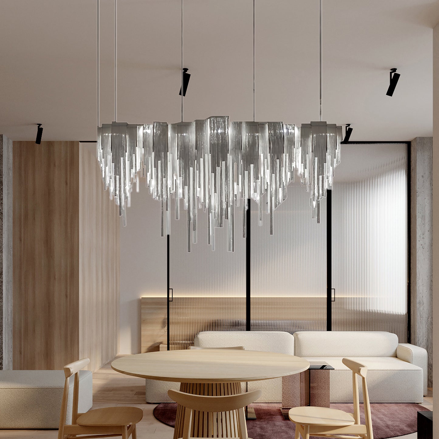 Length Chains Contemporary Metal Chandelier