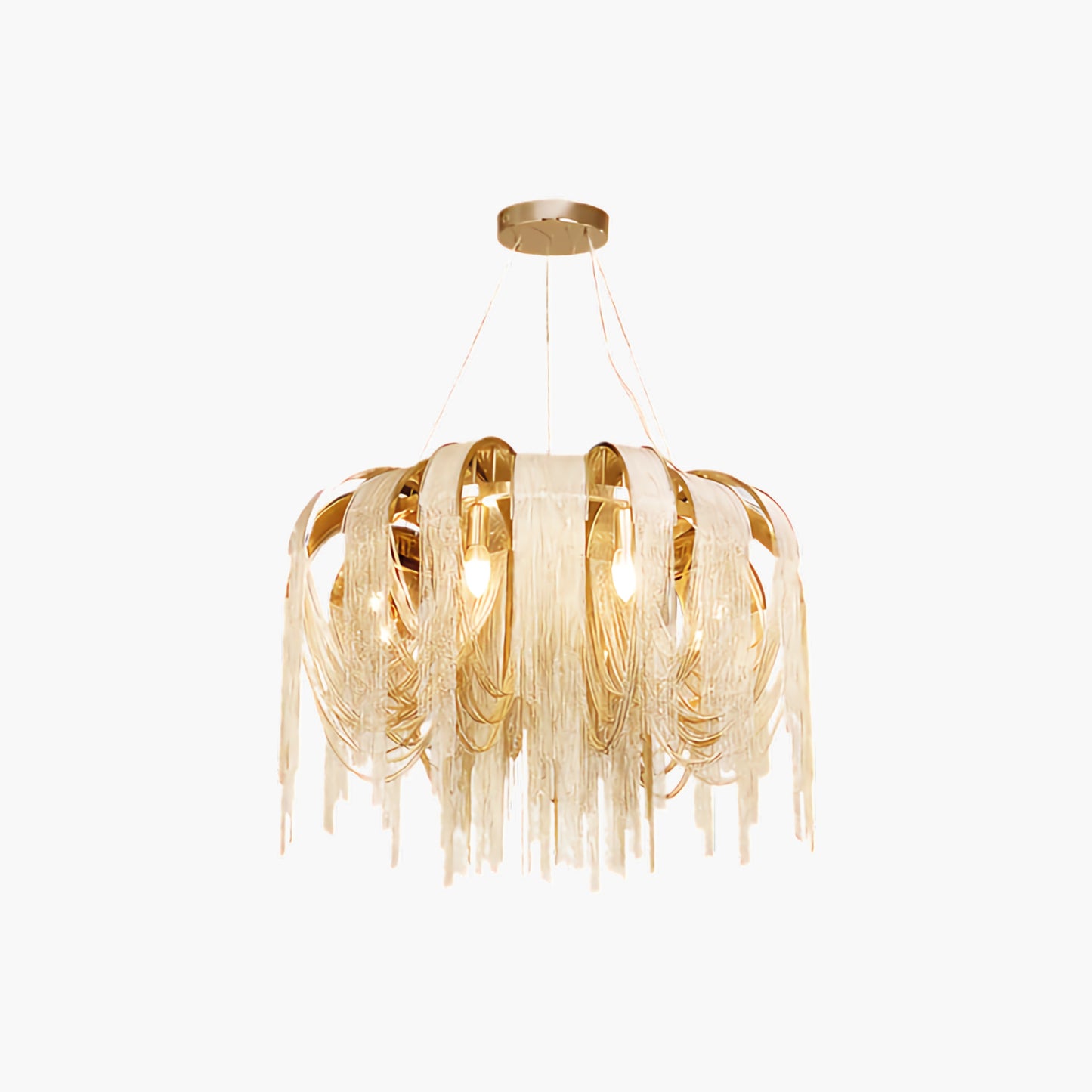 Length Chains Contemporary Metal Chandelier