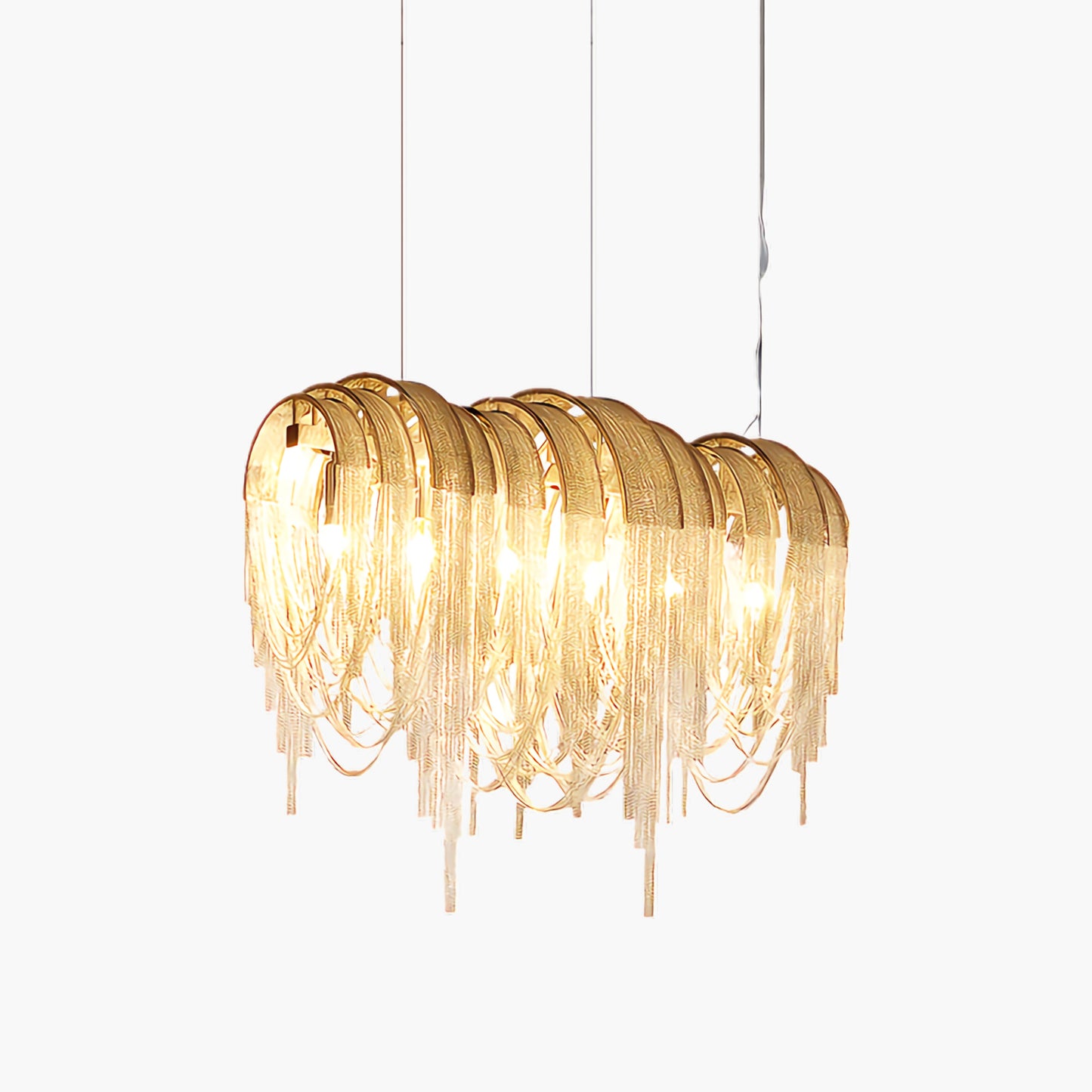 Length Chains Contemporary Metal Chandelier