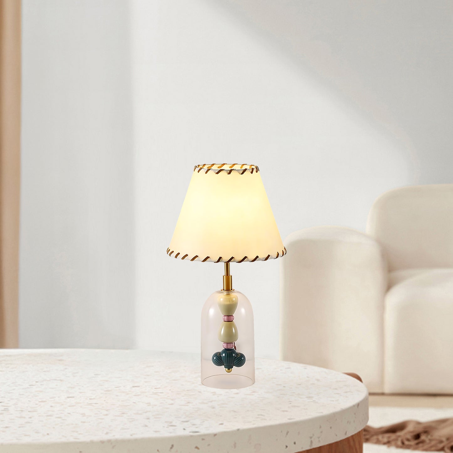 Lenny Bedside Eclectic Crystal Table Lamp