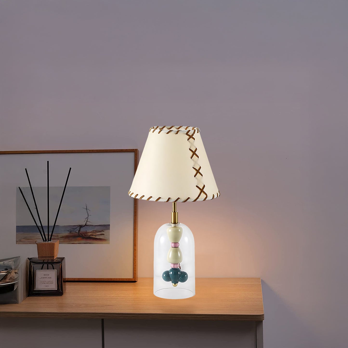 Lenny Bedside Eclectic Crystal Table Lamp