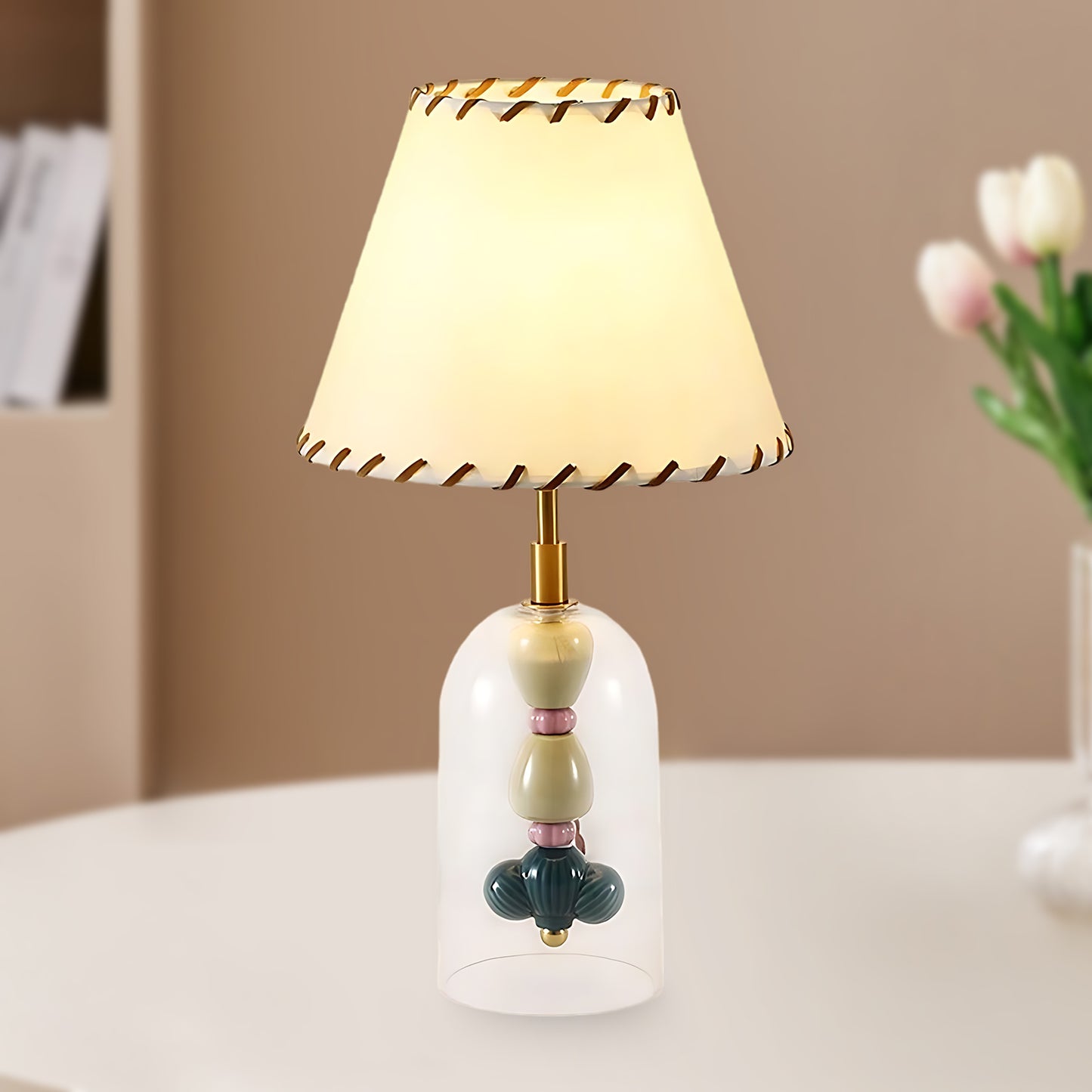 Lenny Bedside Eclectic Crystal Table Lamp