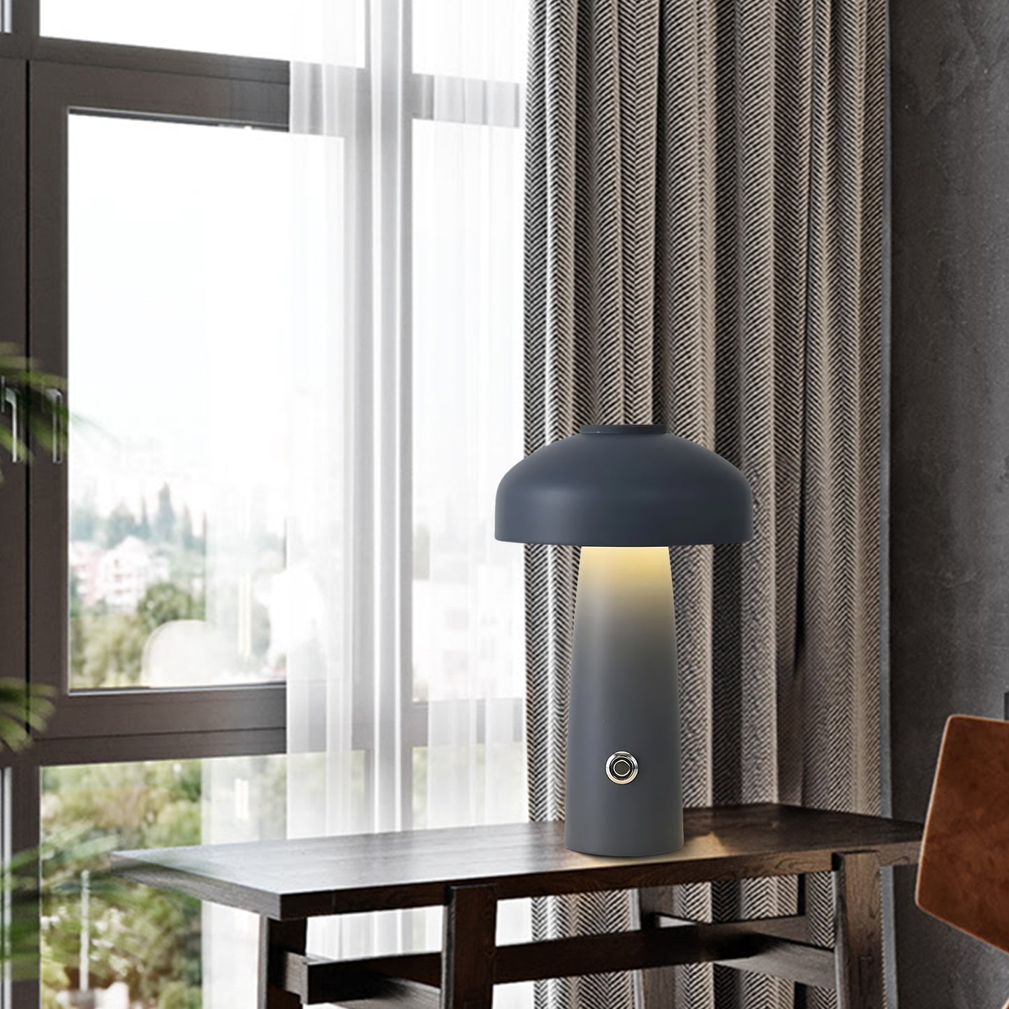 Leon Mushroom Built-in Battery Eclectic Metal Table Lamp