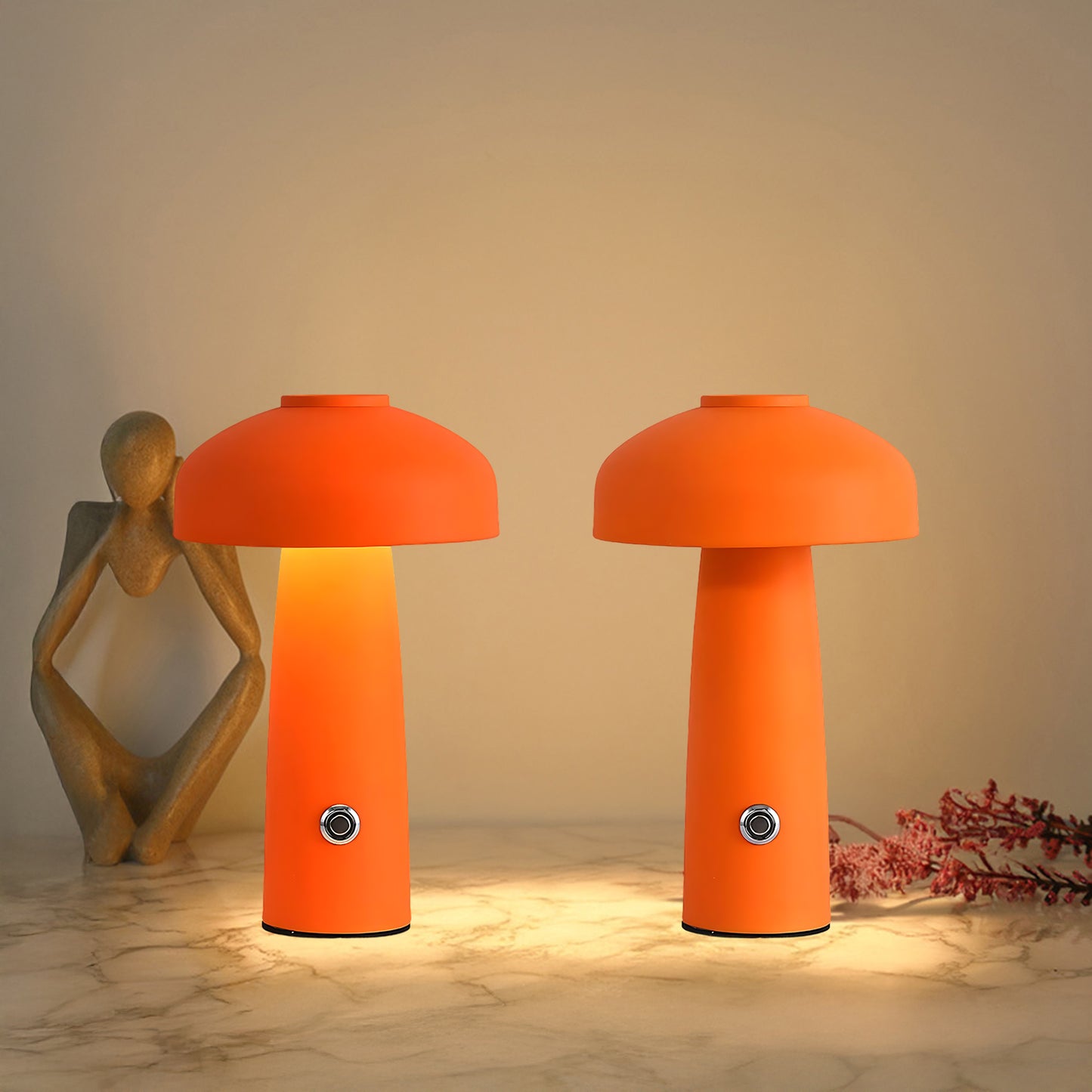 Leon Mushroom Built-in Battery Eclectic Metal Table Lamp