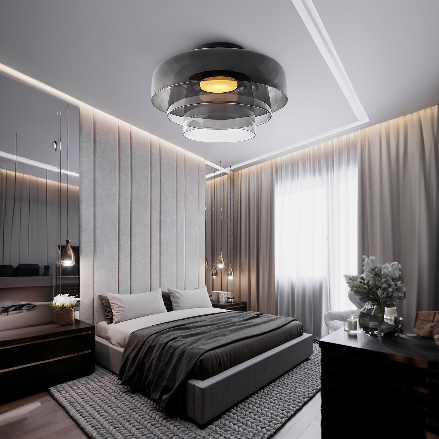 Levels Eclectic Crystal Ceiling Light