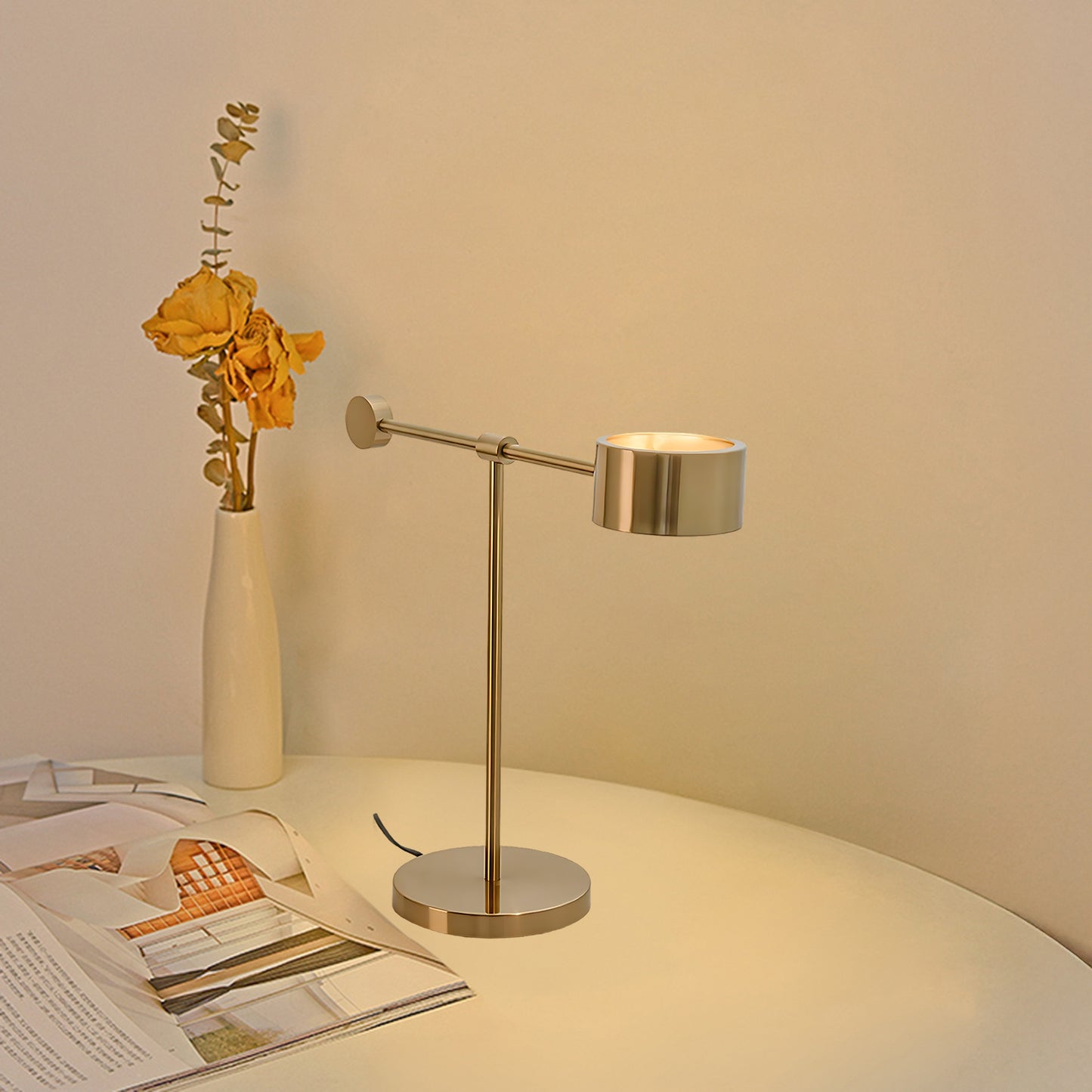 Lever Office Eclectic Metal Table Light