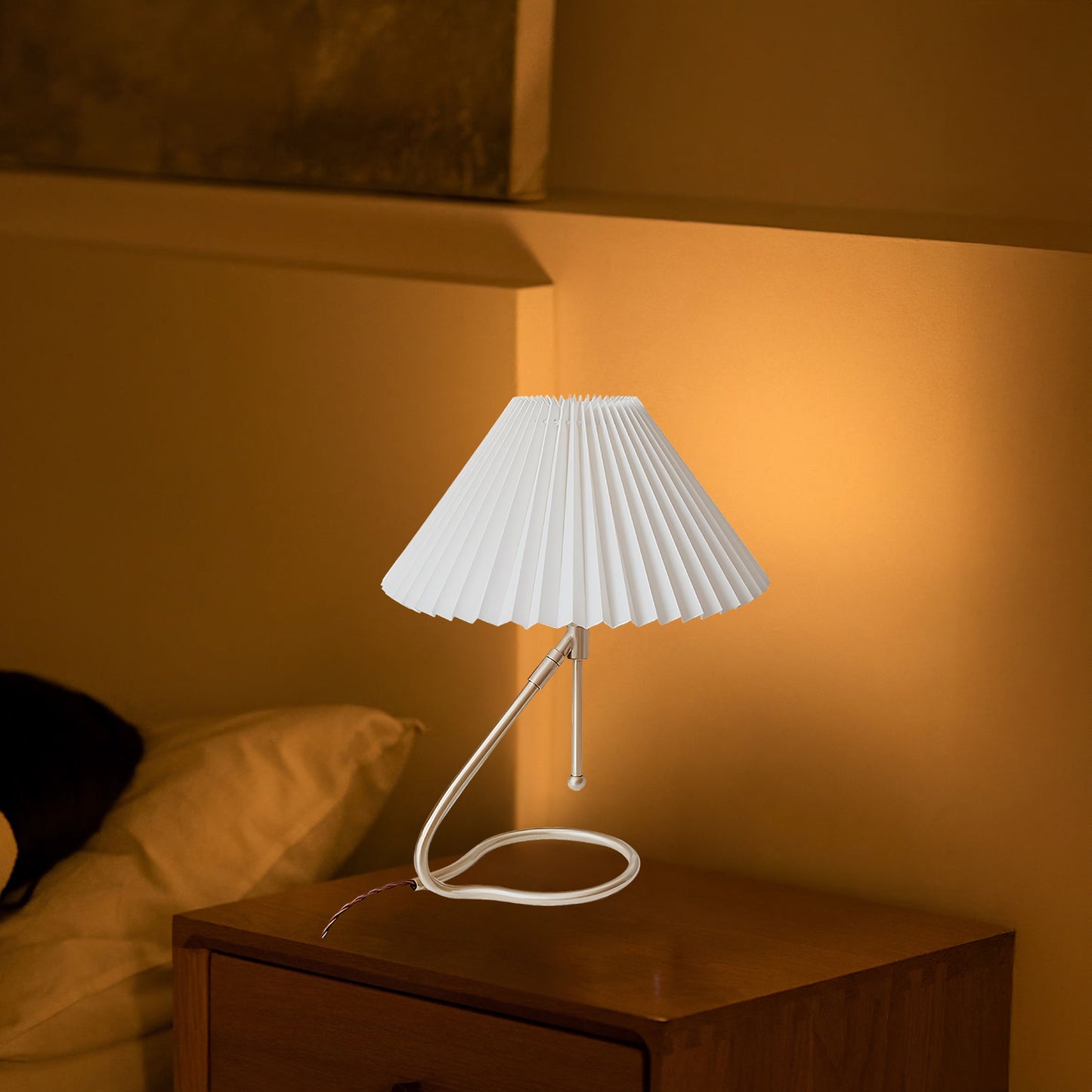 Levitate Pleated Minimalist Metal Table Lamp