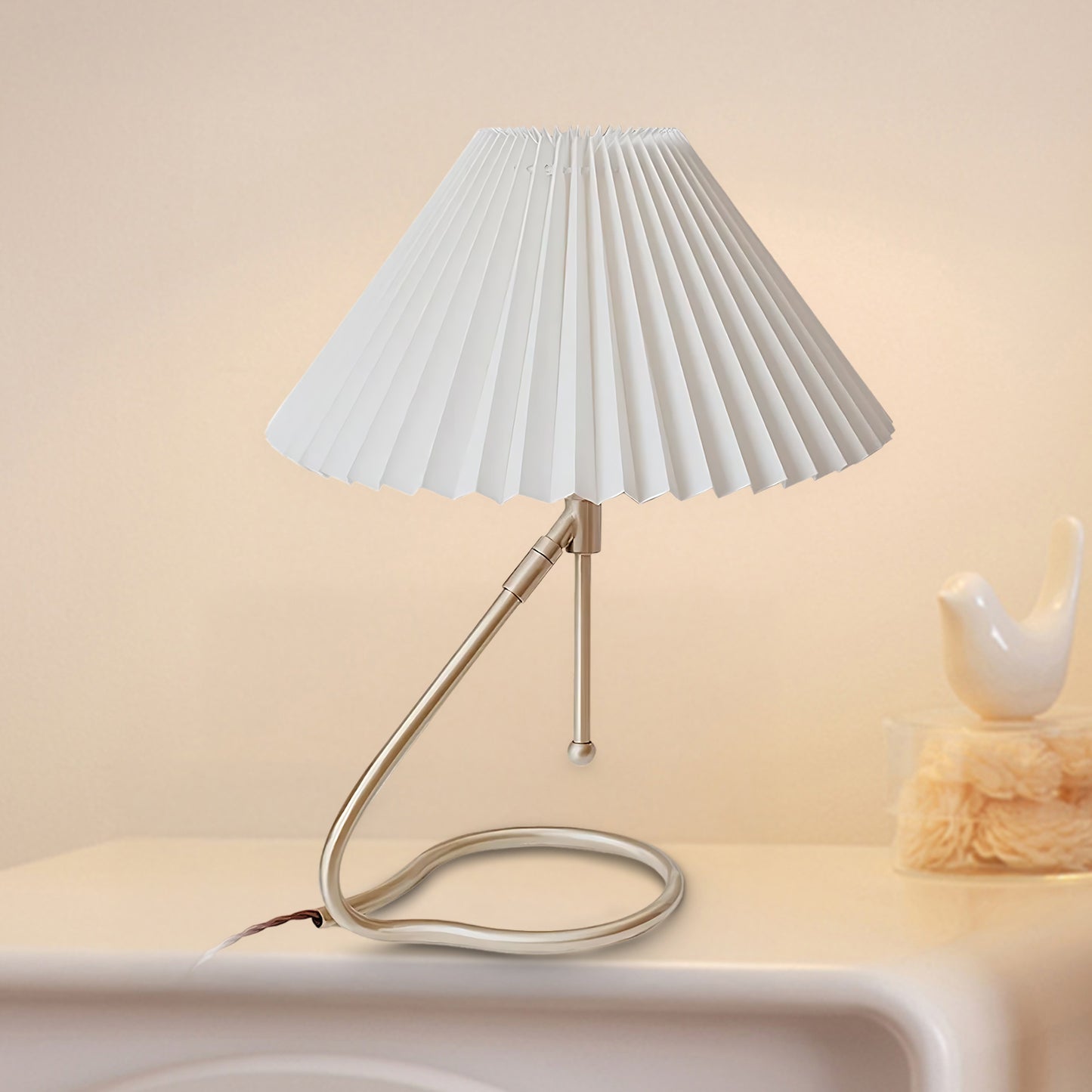 Levitate Pleated Minimalist Metal Table Lamp