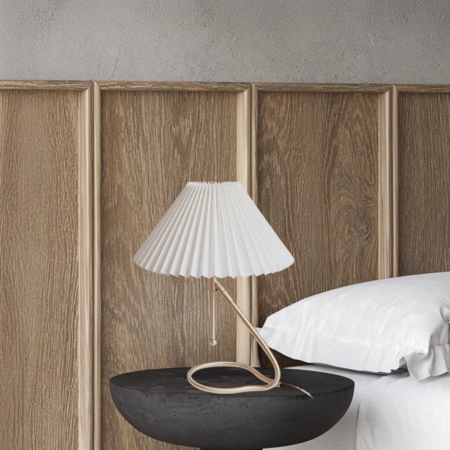 Levitate Pleated Minimalist Metal Table Lamp