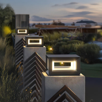 Light Cube Eclectic Metal Outdoor Post Light