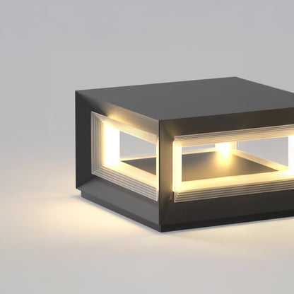 Light Cube Eclectic Metal Outdoor Post Light