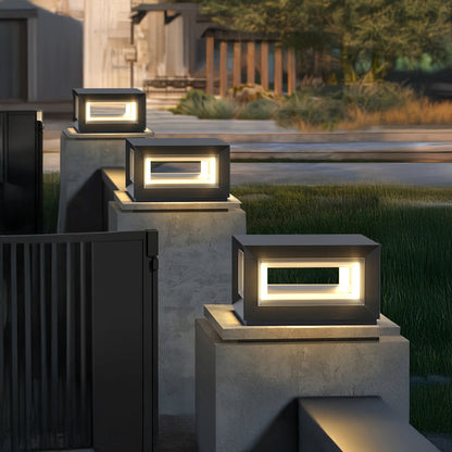 Light Cube Eclectic Metal Outdoor Post Light