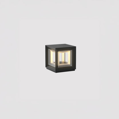 Light Cube Eclectic Metal Outdoor Post Light