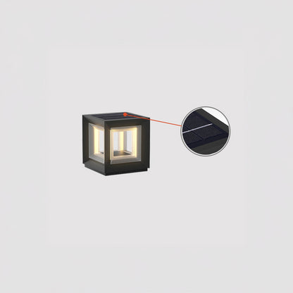 Light Cube Eclectic Metal Outdoor Post Light