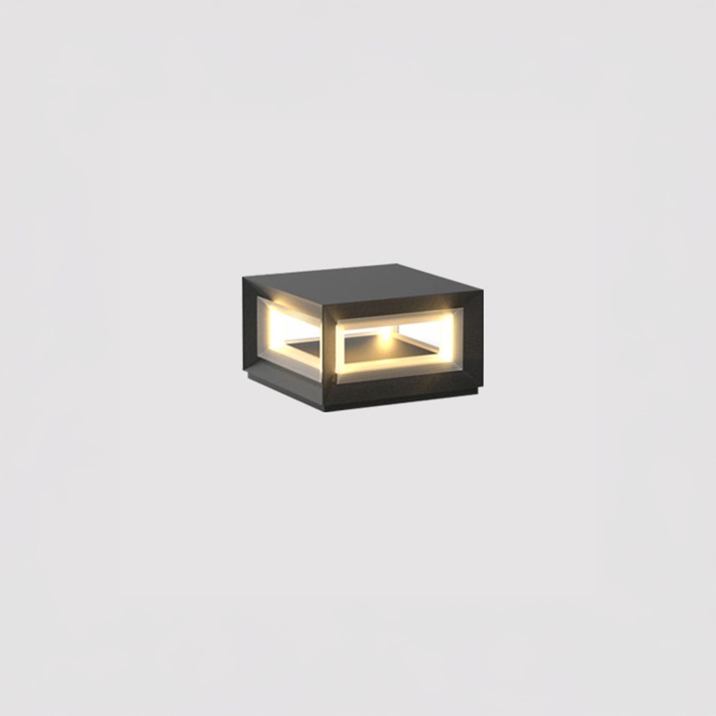 Light Cube Eclectic Metal Outdoor Post Light