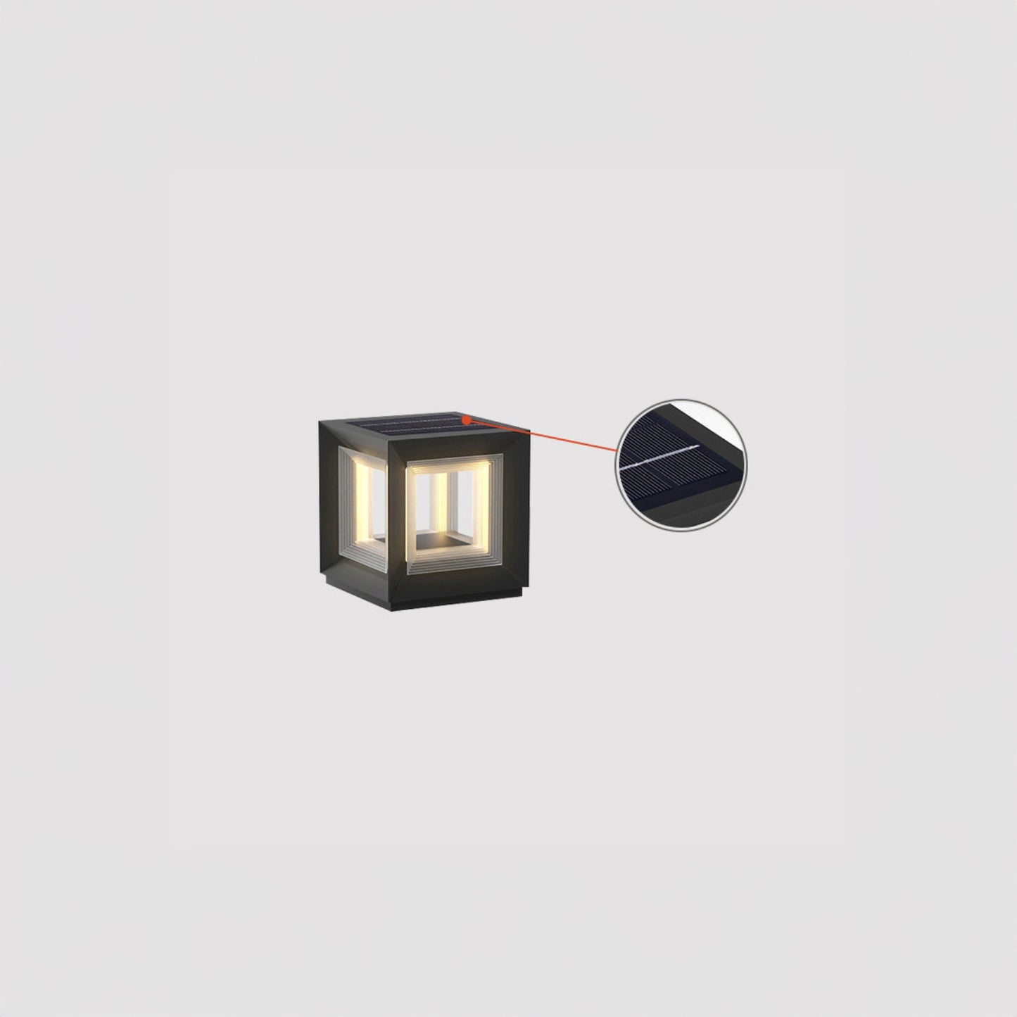 Light Cube Eclectic Metal Outdoor Post Light